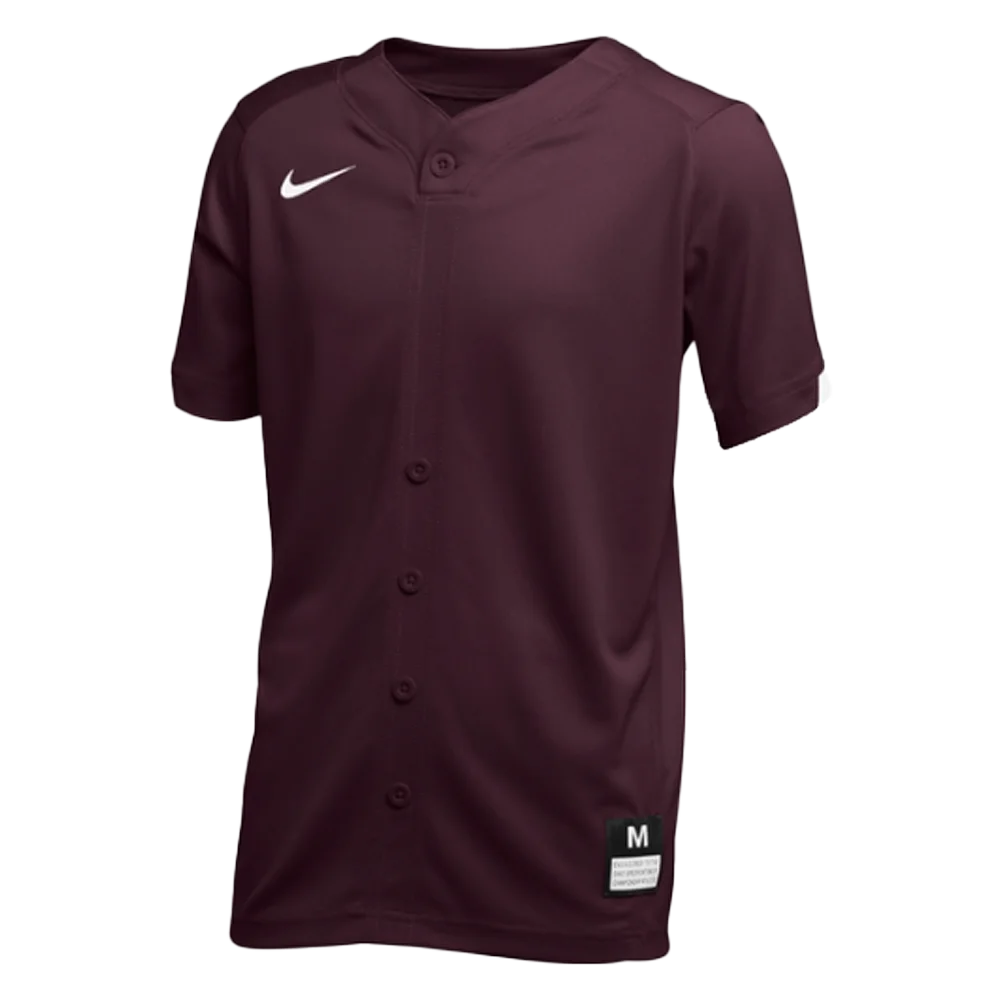 Nike Big Kids' Stock Gapper Baseball Jersey (Loose Fit) Maroon Color.