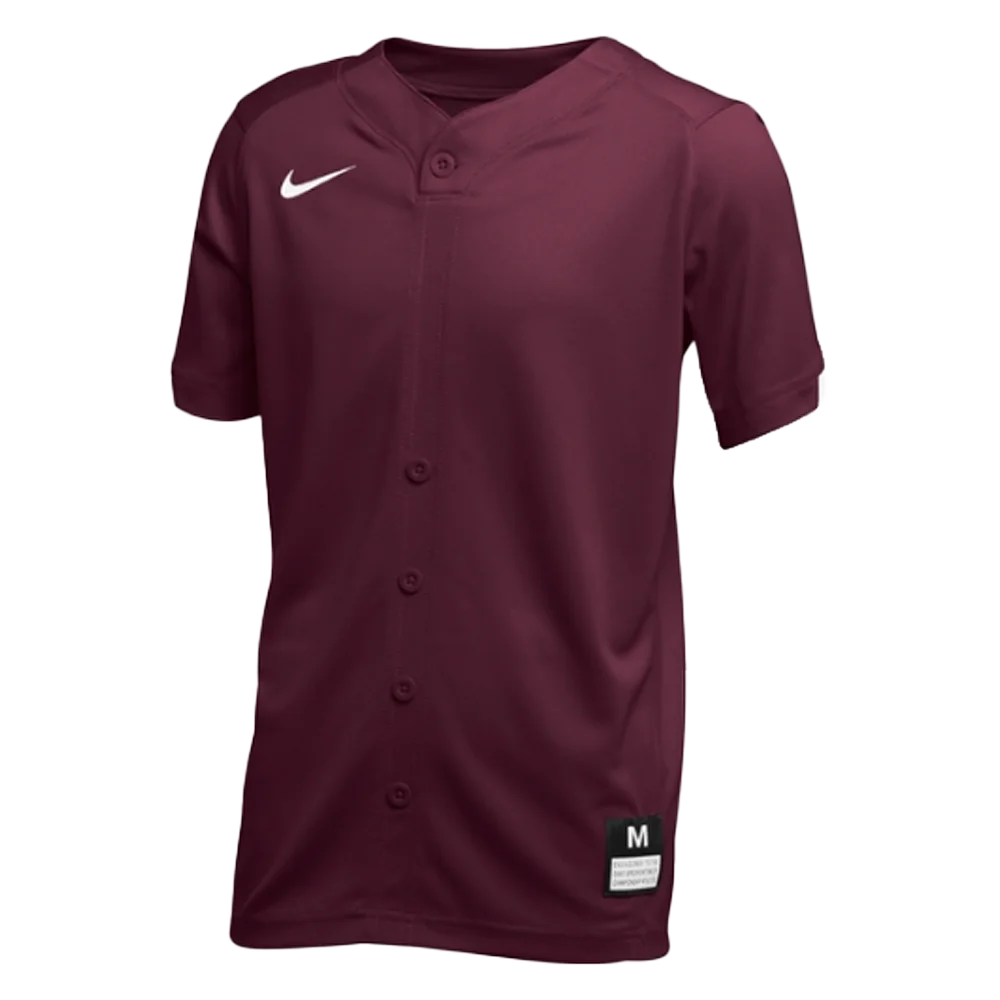 Nike Big Kids' Stock Gapper Baseball Jersey (Loose Fit) Maroon Color