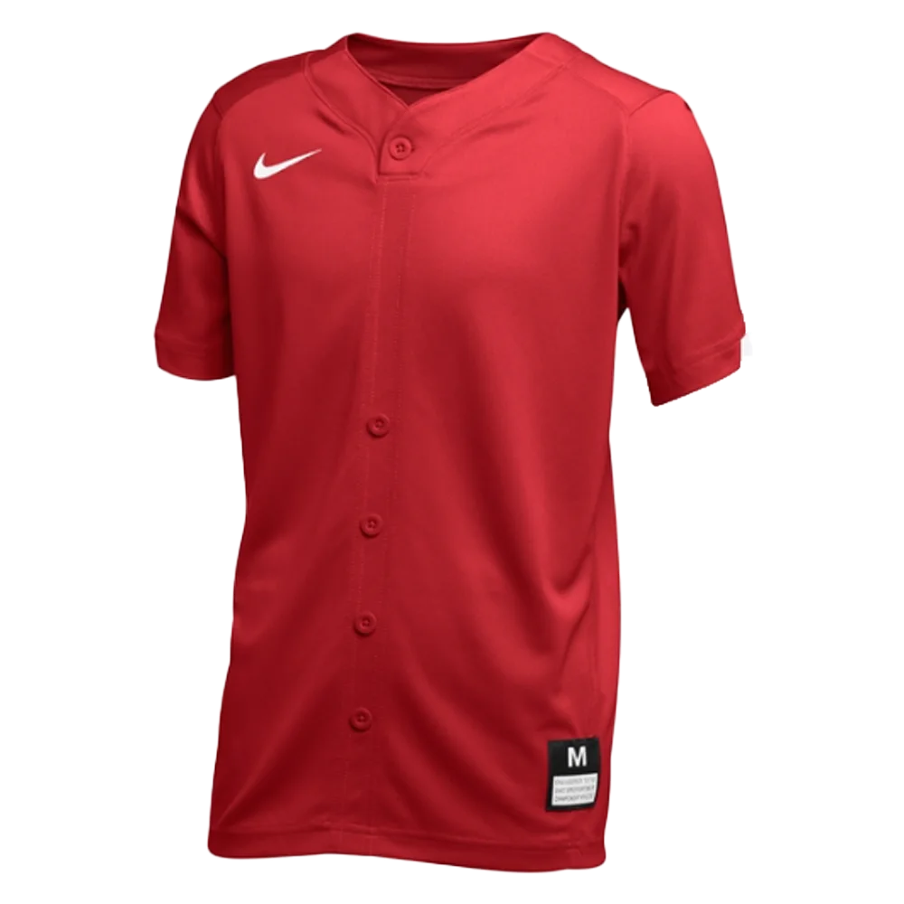Nike Big Kids' Stock Gapper Baseball Jersey (Loose Fit) Red Color