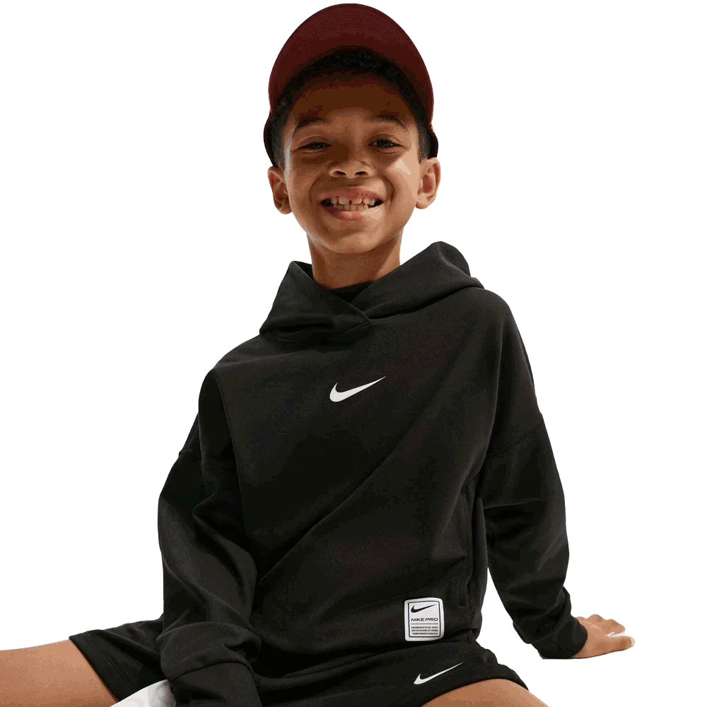 Nike Boys Pro Big Kids Dri-FIT Fleece Pullover Hoodie