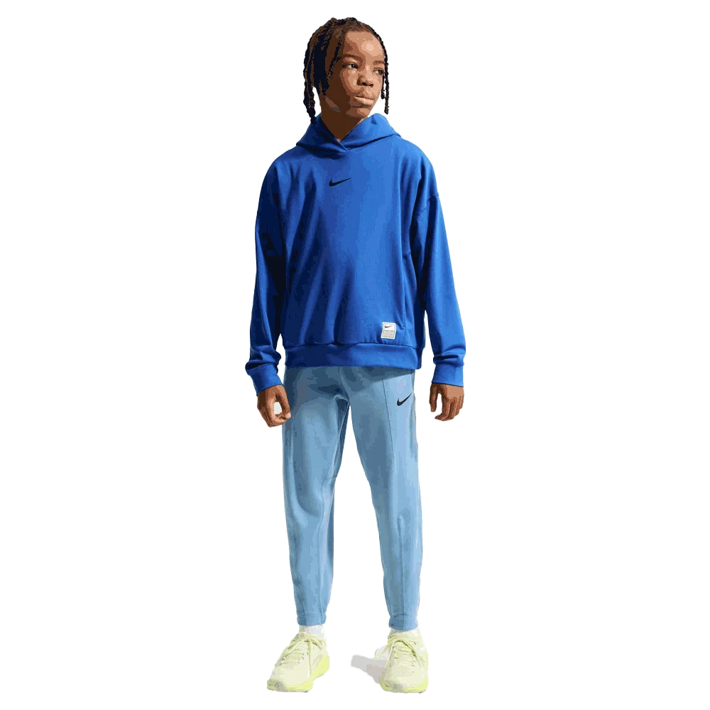 Nike Boys Pro Big Kids Dri-FIT Fleece Pullover Hoodie Blue