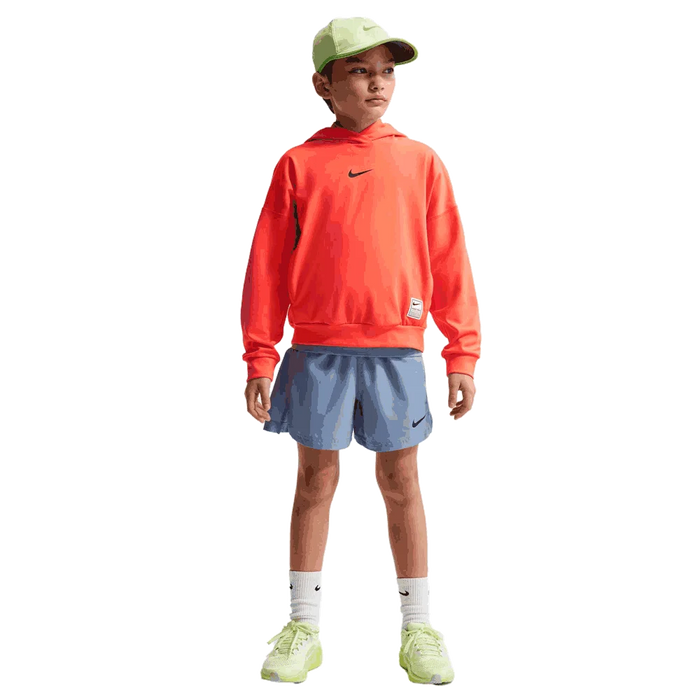 Nike Boys Pro Big Kids Dri-FIT Fleece Pullover Hoodie Orange
