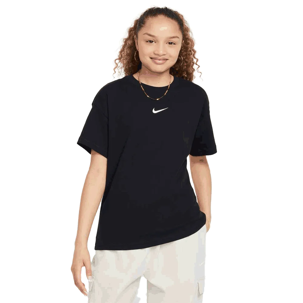 Nike Girls Sportswear Essential Big Kids T-Shirt Black Color