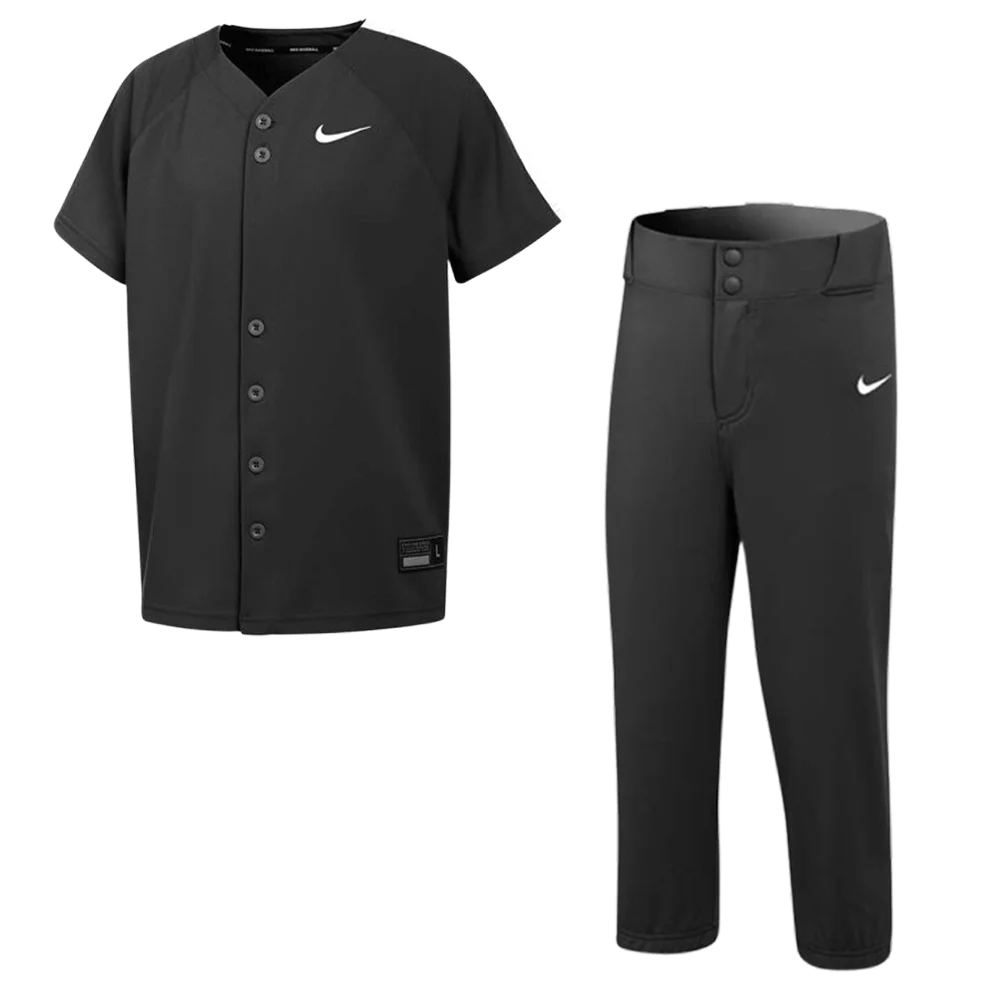 Nike Kid's Vapor Select2 Set - Jersey and Pants Pair Black Color Front View
