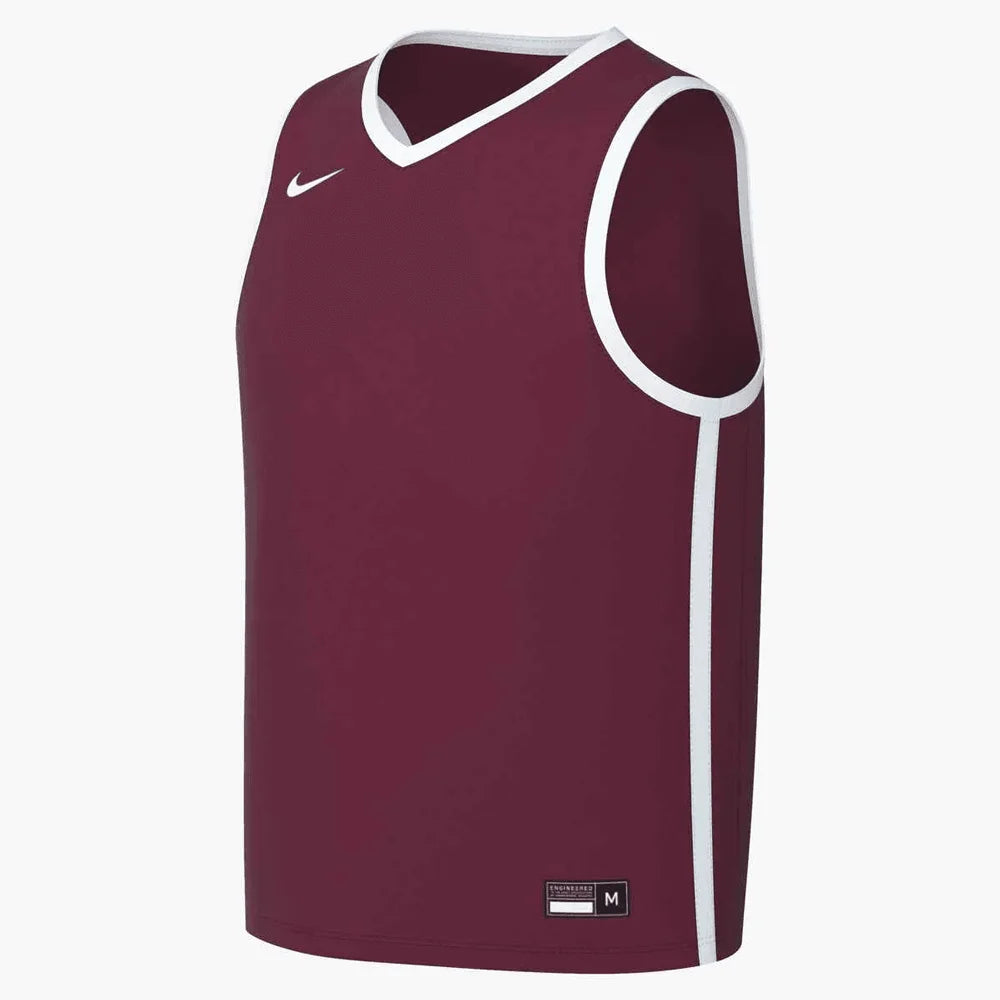 Nike Kids Stock Elite Game Jersey Maroon/White Color Front view