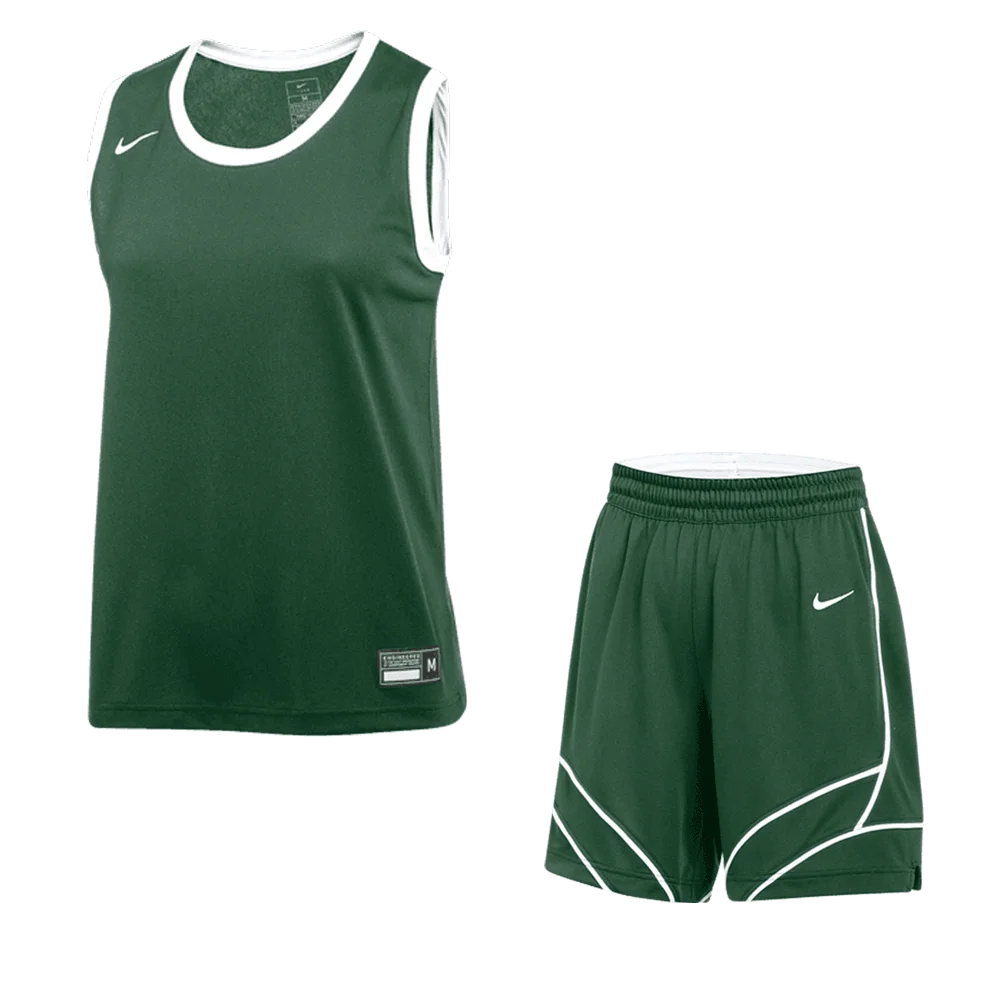 Nike Women's Stock Dri-Fit Swoosh Fly Set - Jersey and Short green  color