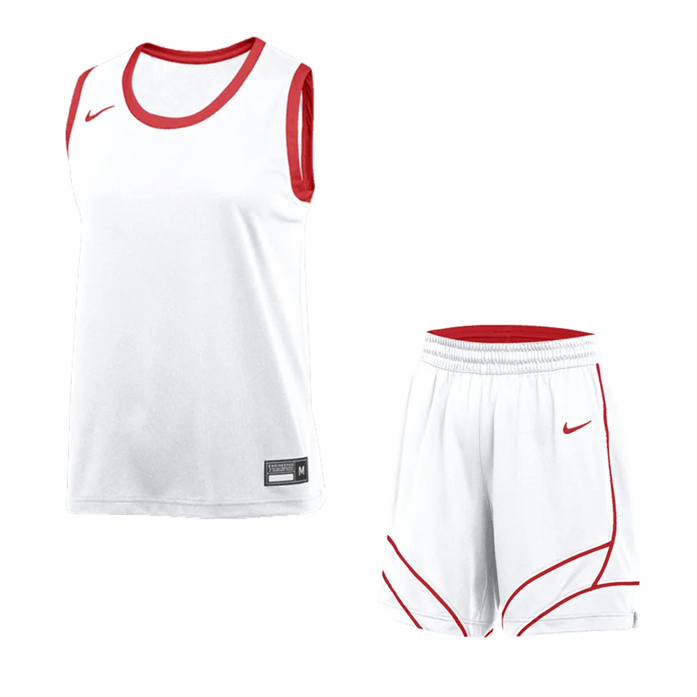 Nike Women's Stock Dri-Fit Swoosh Fly Set - Jersey and Short White/red  color