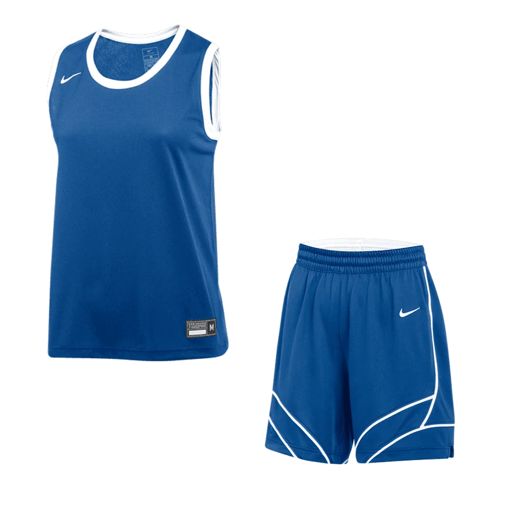 Nike Women's Stock Dri-Fit Swoosh Fly Set - Jersey and Short blue color
