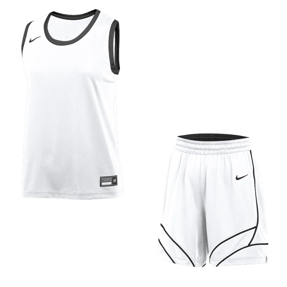 Nike Women's Stock Dri-Fit Swoosh Fly Set - Jersey and Short White/black color