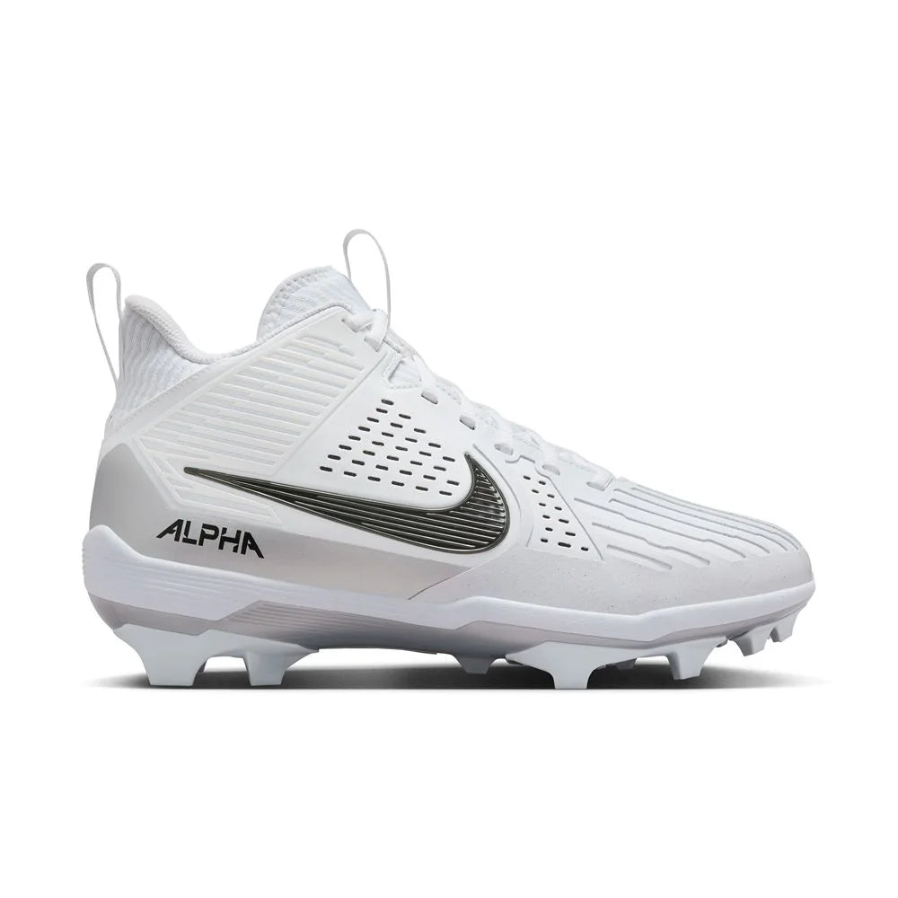 Nike Men's Alpha Menace Strong Football Cleats White Color