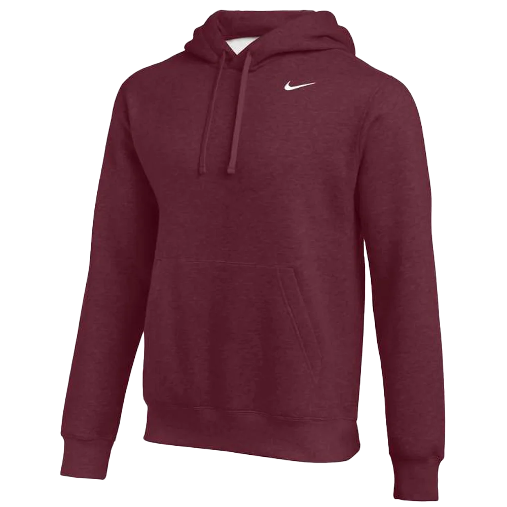 Nike Men's Club Training Pullover Hoodie Maroon Color Front View