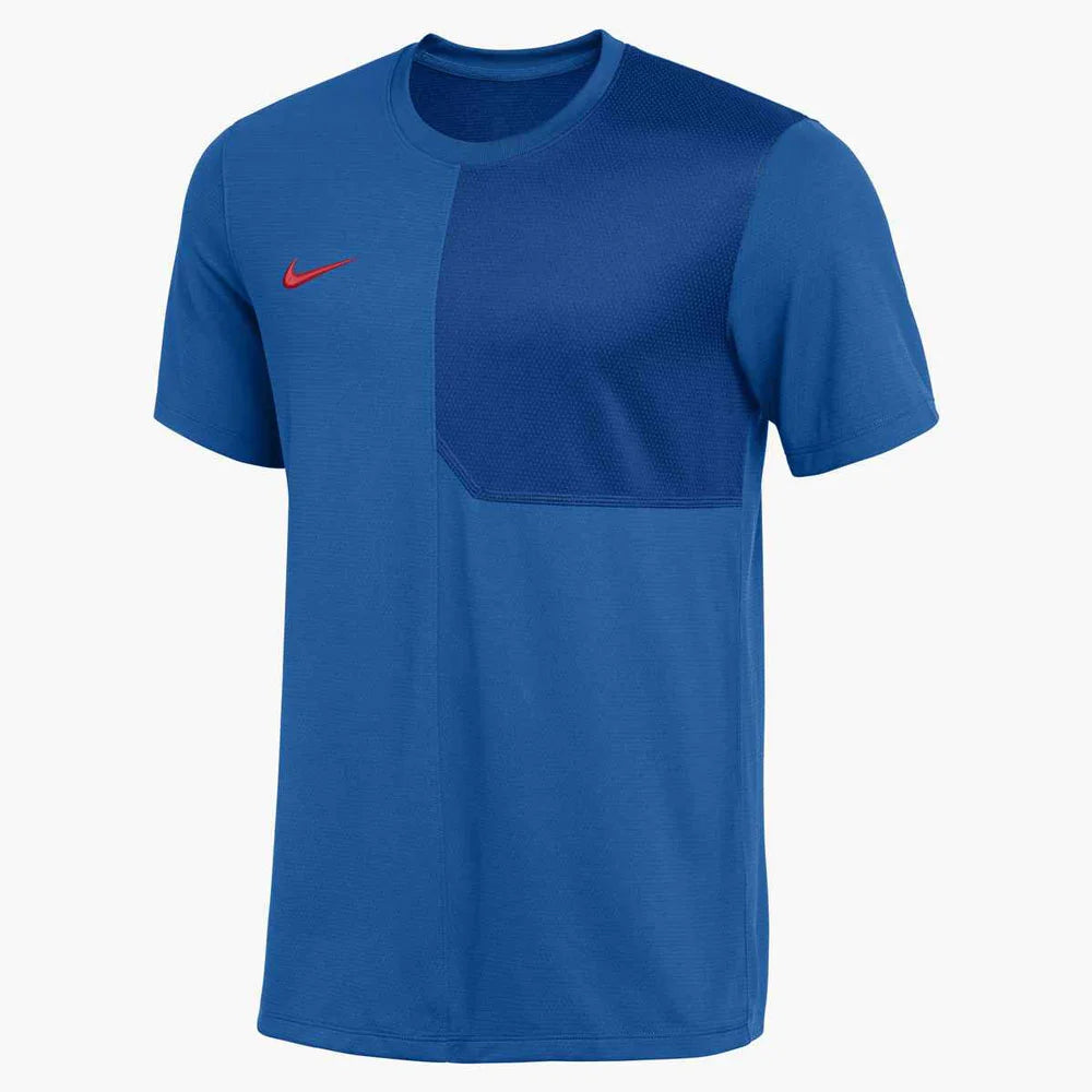 Nike Men's Dri-FIT Short-Sleeve UV Coach Top (Stock) Blue Color    