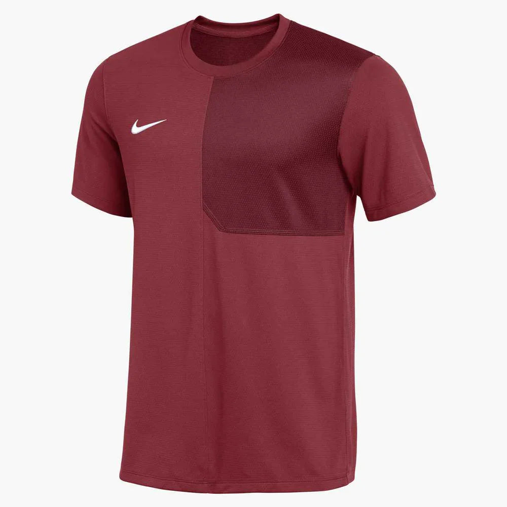 Nike Men's Dri-FIT Short-Sleeve UV Coach Top (Stock) Maroon Color    