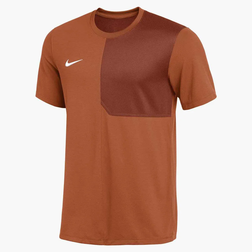 Nike Men's Dri-FIT Short-Sleeve UV Coach Top (Stock) Orange Color 