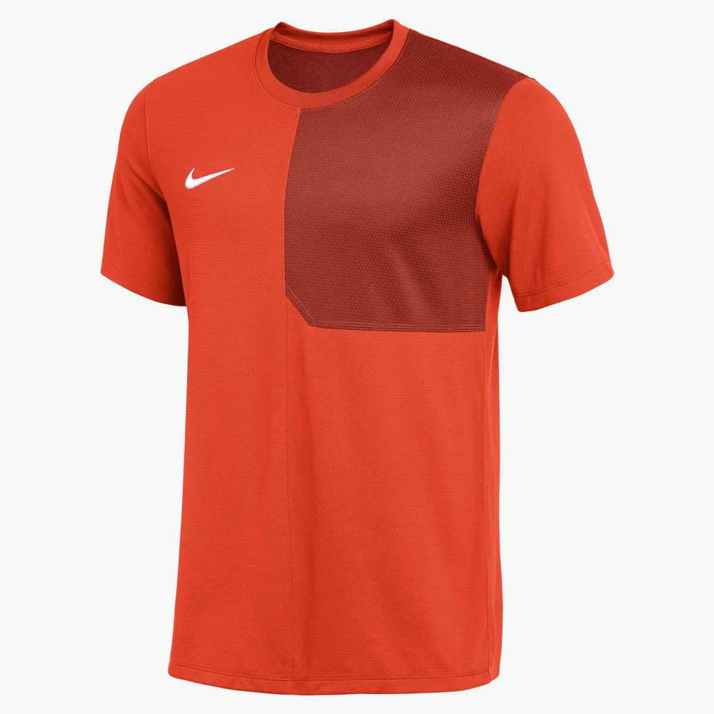 Nike Men's Dri-FIT Short-Sleeve UV Coach Top (Stock) Orange Color
