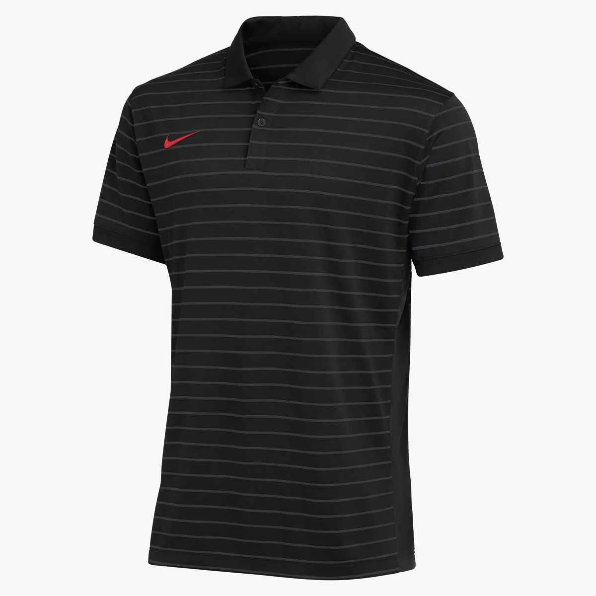 Nike Men's Dri-FIT Striped Coach Polo (Stock) Black Color  