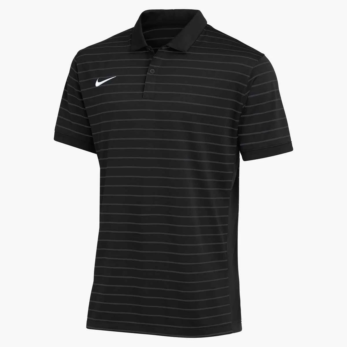 Nike Men's Dri-FIT Striped Coach Polo (Stock) Black Color
