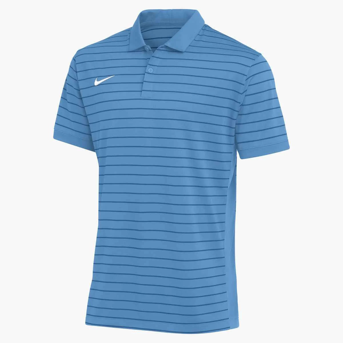 Nike Men's Dri-FIT Striped Coach Polo (Stock) Blue Color.