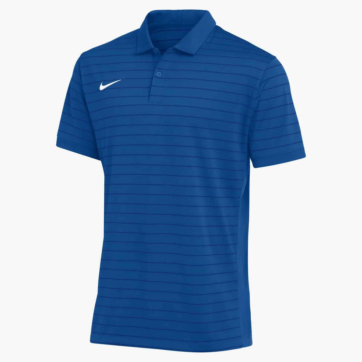 Nike Men's Dri-FIT Striped Coach Polo (Stock) Blue Color