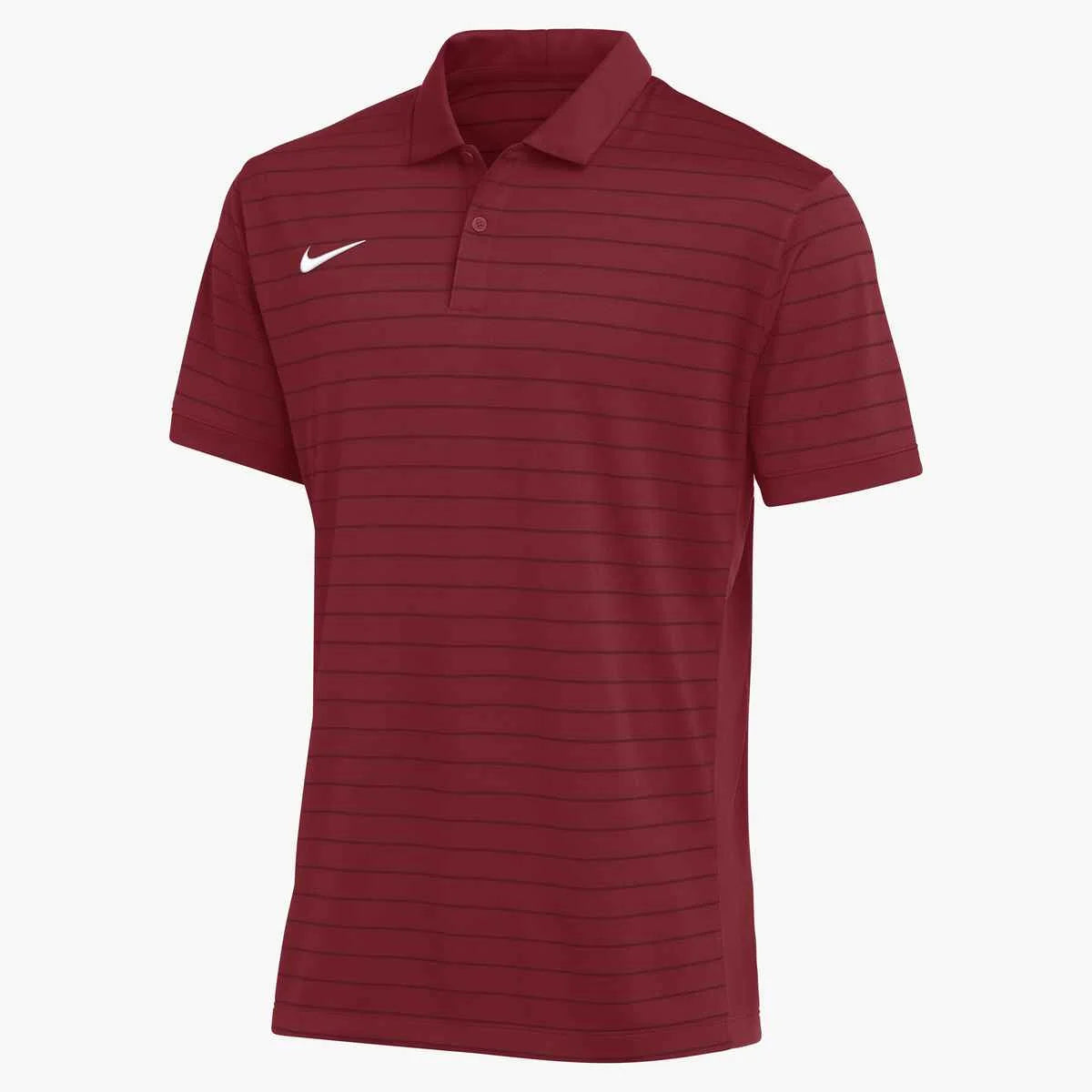 Nike Men's Dri-FIT Striped Coach Polo (Stock) Maroon Color 