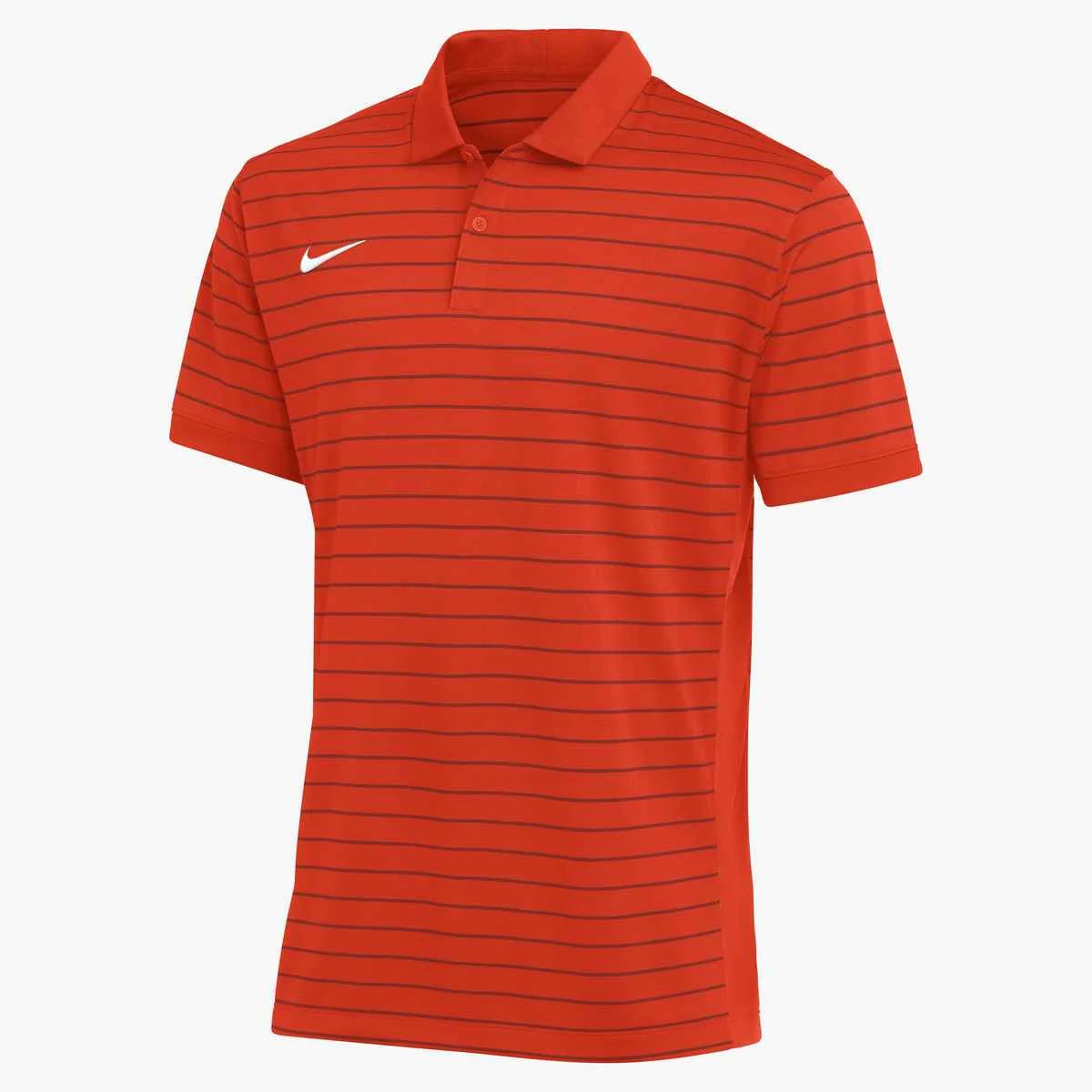 Nike Men's Dri-FIT Striped Coach Polo (Stock) Orange Color