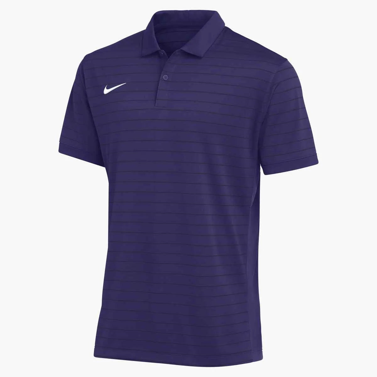 Nike Men's Dri-FIT Striped Coach Polo (Stock) Purple Color.