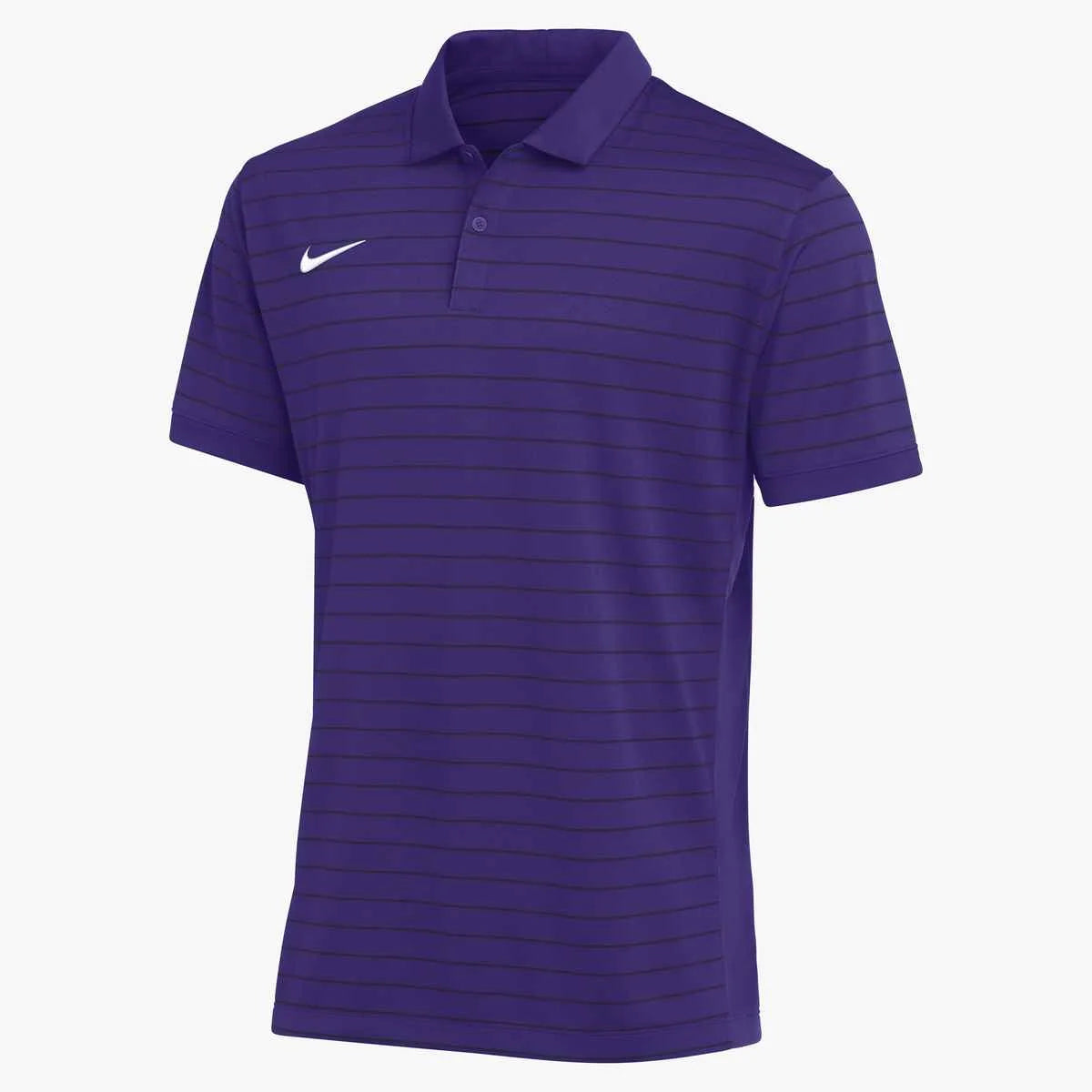 Nike Men's Dri-FIT Striped Coach Polo (Stock) Purple Color