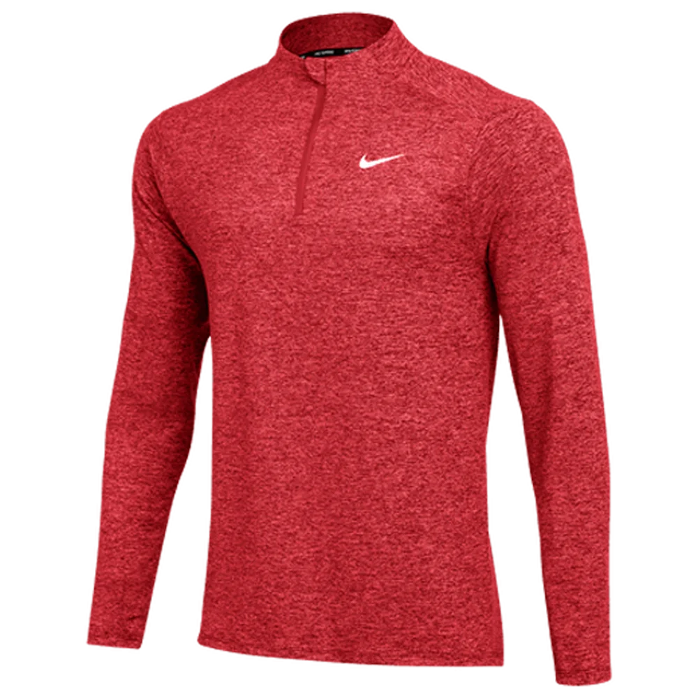 Nike Men's Dri-Fit Element 1/2-Zip Top (Standard Fit) Tm Scarlet/ White  Color  Front view 