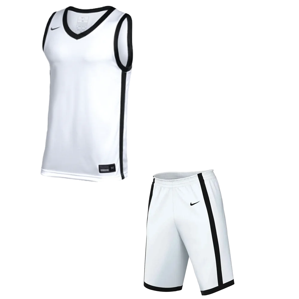 Nike Men's Elite Basketball Set - Jersey and Shorts white color