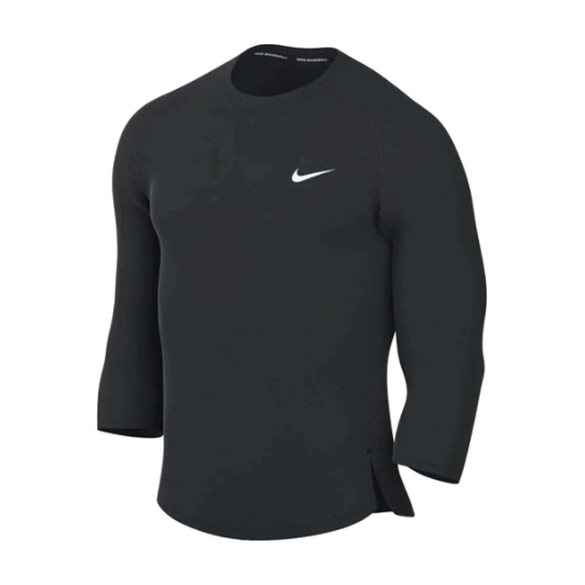 Nike Men's Stock Dri-fit 3qt Top Men's 3/4-sleeve Baseball Top (Stock) Black Color