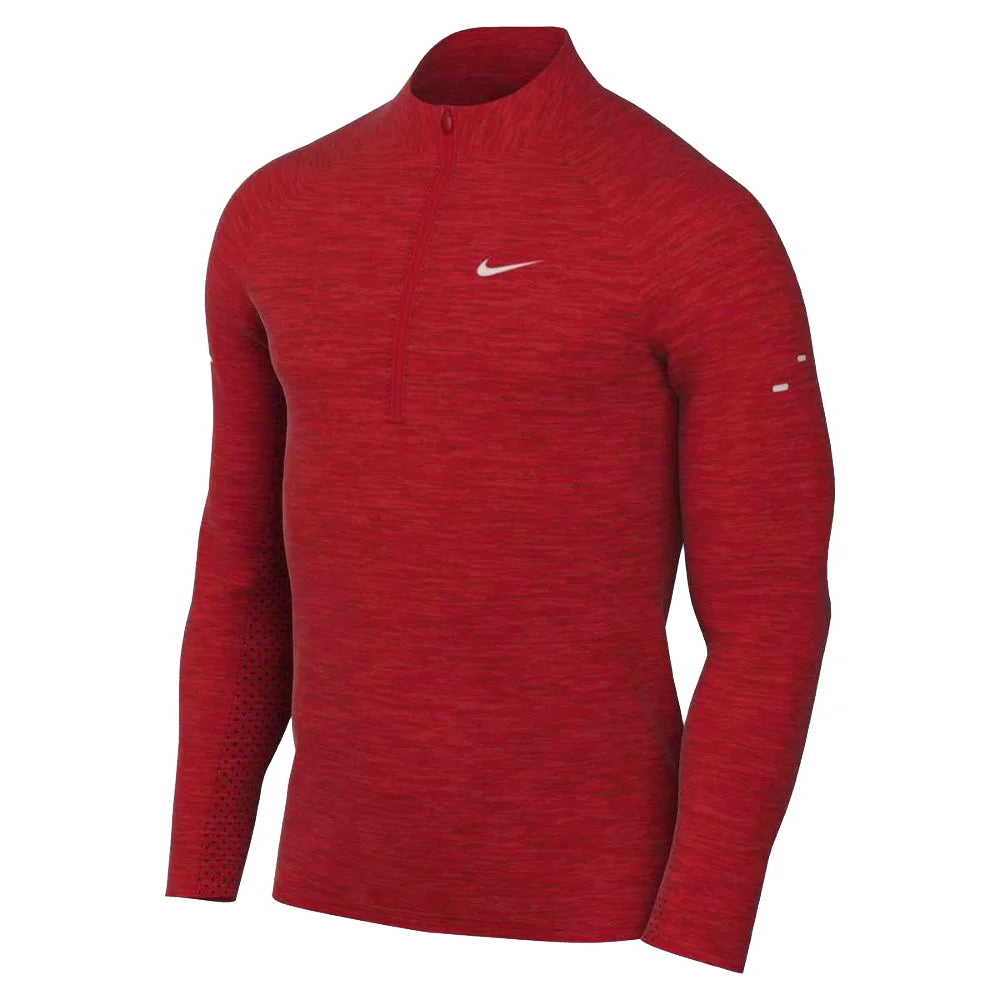 Nike Men's Stride Dri-FIT 1/2-Zip Running Mid Layer (Stock) Red Color.