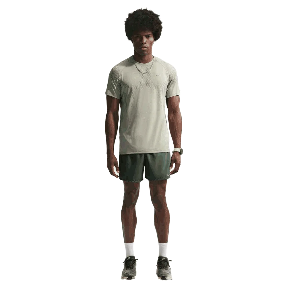 Nike Men's Stride Plus Dri-FIT ADV Short-Sleeve Running Top Gray