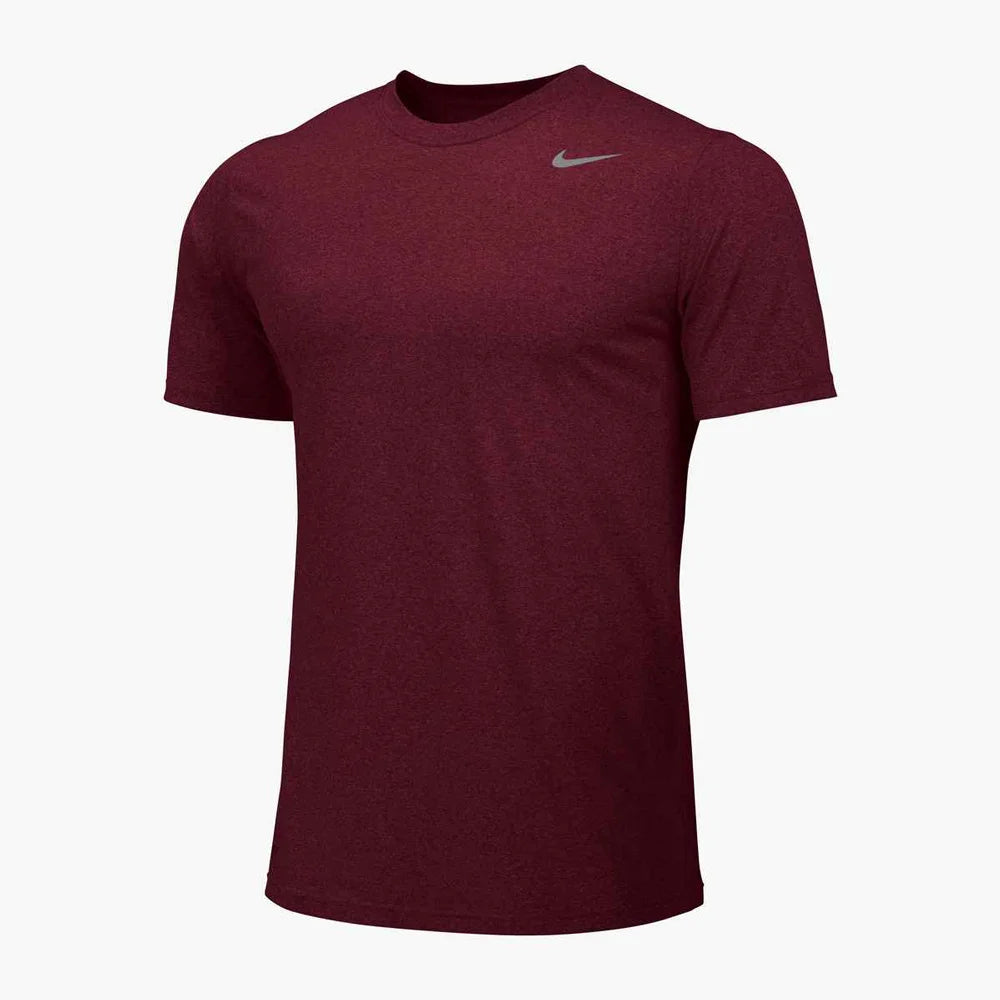 Nike Men's Team Legend Short Sleeve Crew (Standard Fit) Maroon Color Front  View