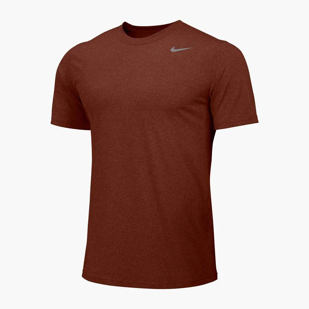 Nike Men's Team Legend Short Sleeve Crew (Standard Fit) Brown Color Front  View