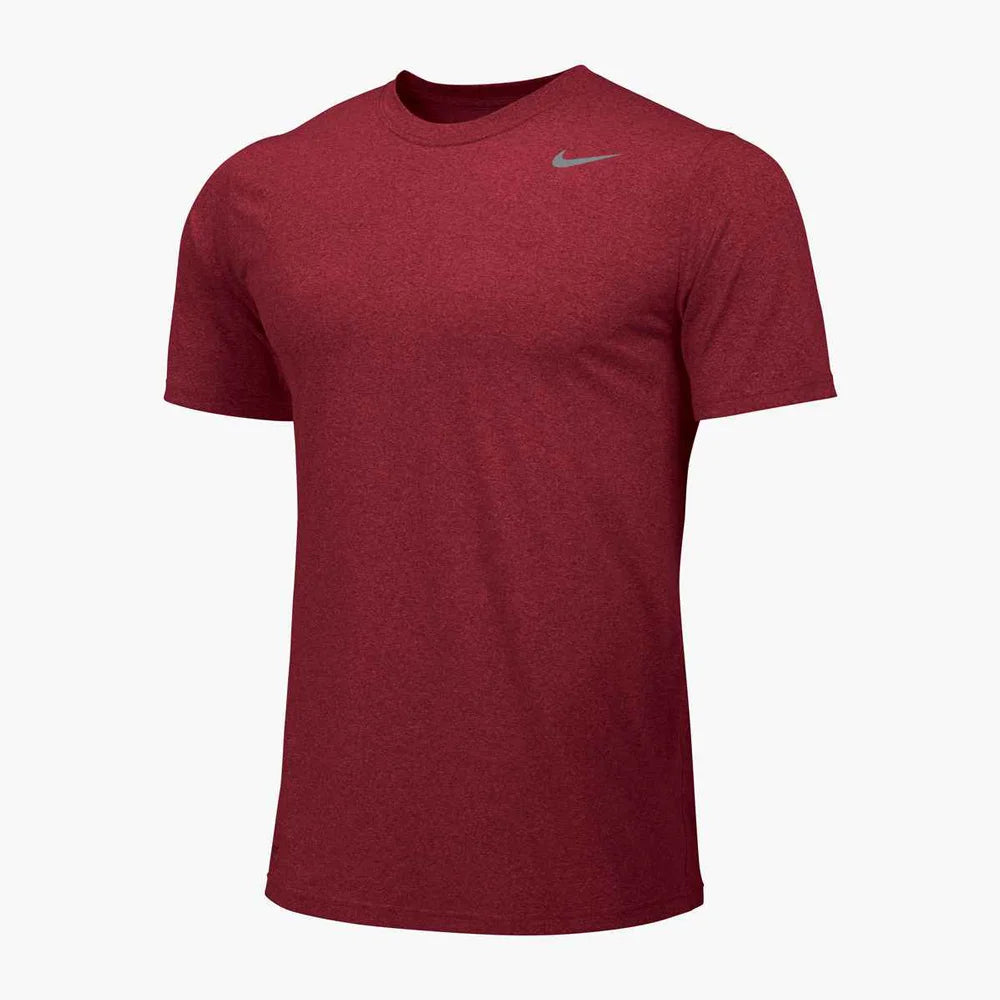 Nike Men's Team Legend Short Sleeve Crew (Standard Fit) Maroon Color Front  View