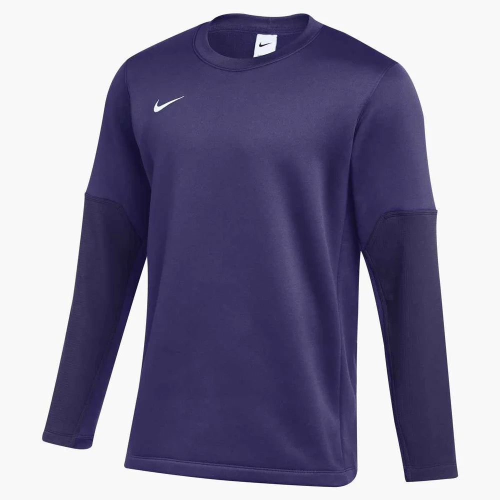 Nike Men's Therma-FIT Mid-Weight Long-Sleeve Crew Purple Color.