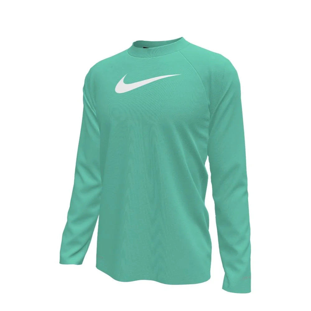 Nike Swim Boys Hydroguard Essential Big Kids Dri-FIT UV Long Sleeve Top blue color..