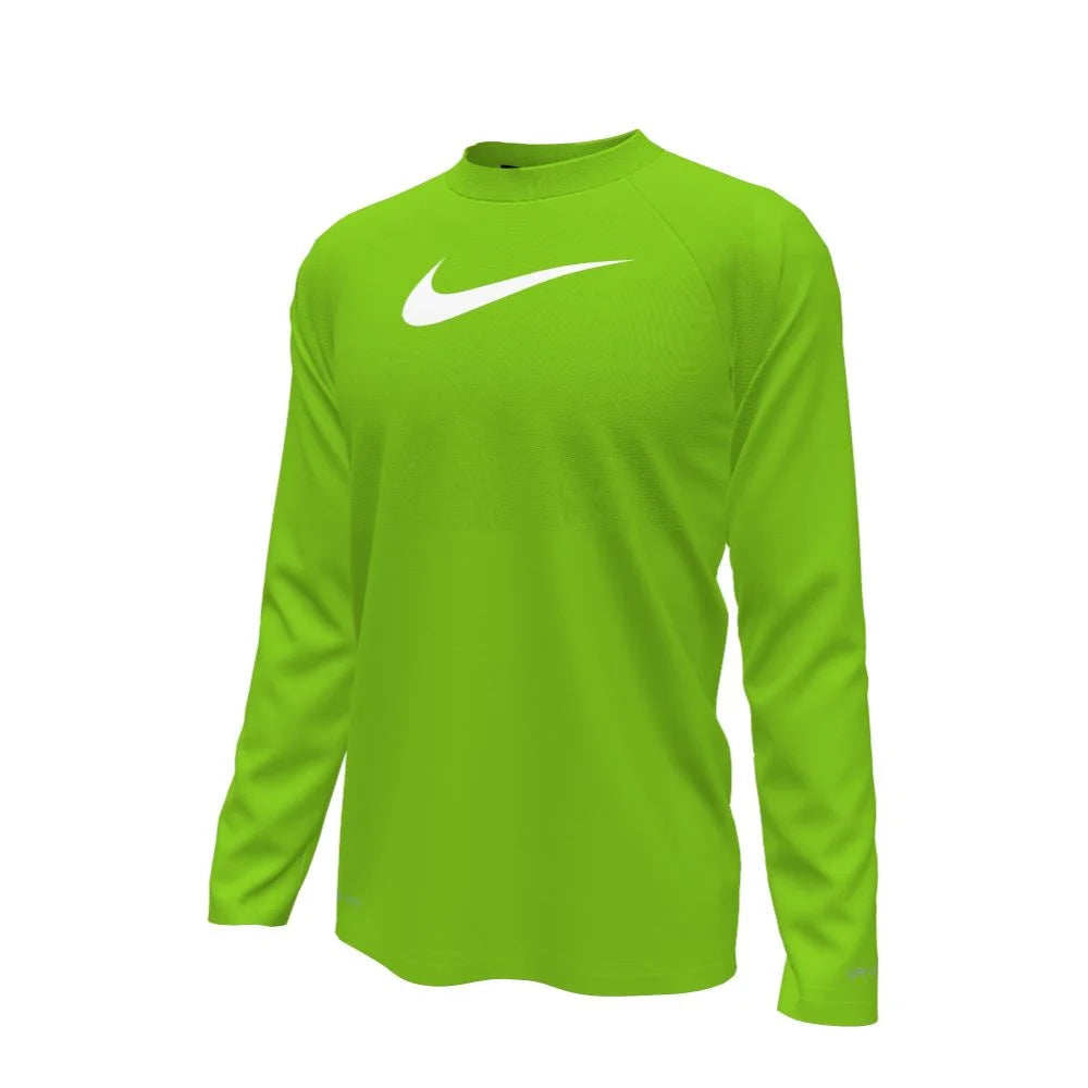 Nike Swim Boys Hydroguard Essential Big Kids Dri-FIT UV Long Sleeve Top green Color..