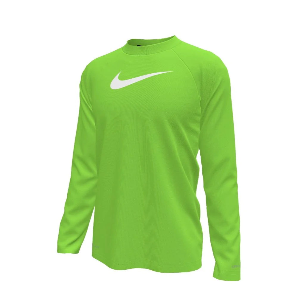 Nike Swim Boys Hydroguard Essential Big Kids Dri-FIT UV Long Sleeve Top green