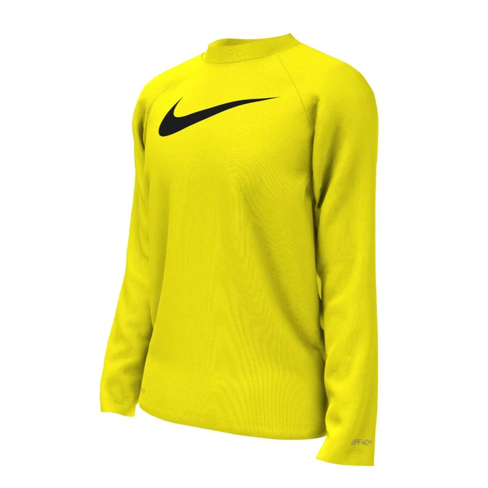 Nike Swim Boys Hydroguard Essential Big Kids Dri-FIT UV Long Sleeve Top yellow