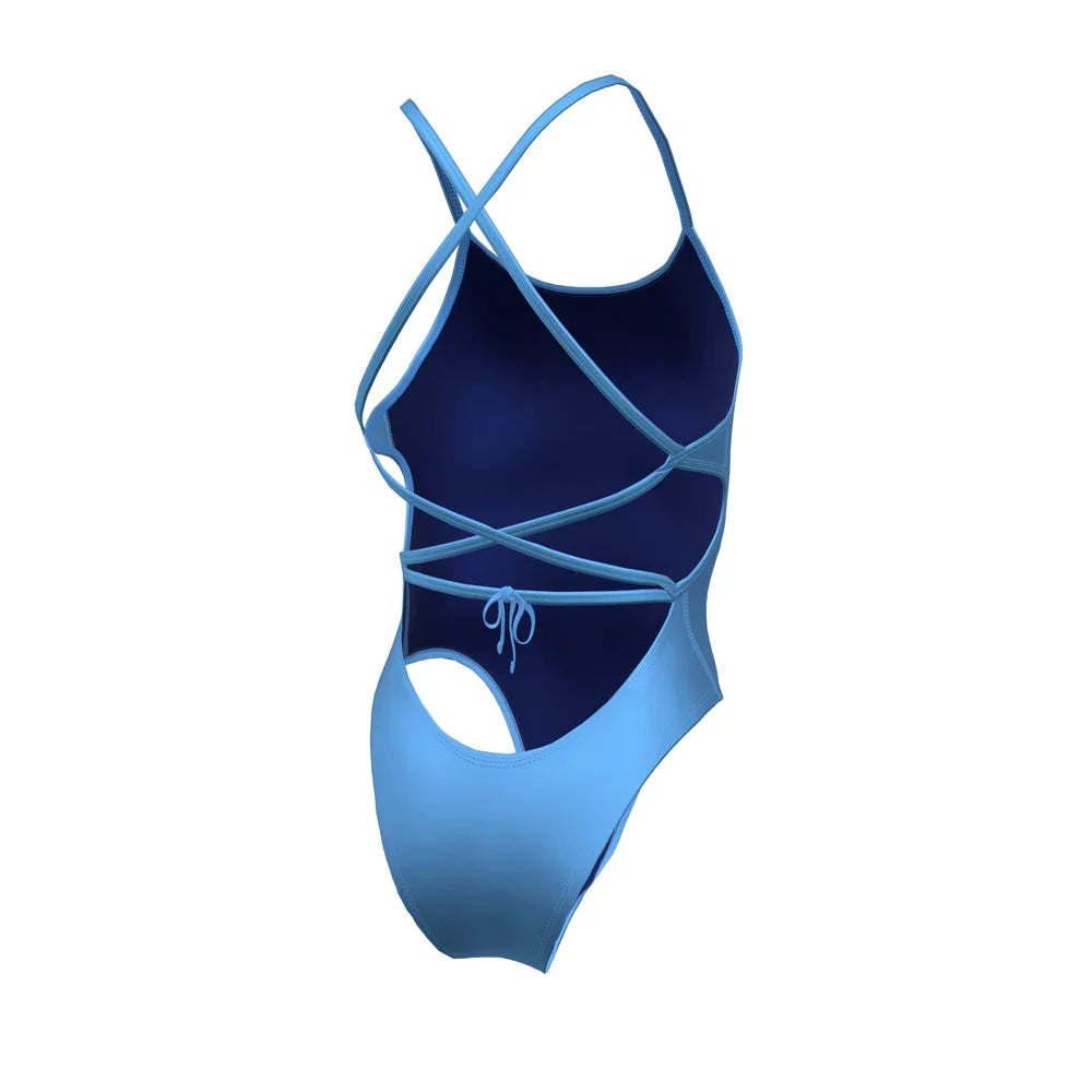 Nike Swim Women's Hydrastrong Solid Lace Up Tie Back One Piece