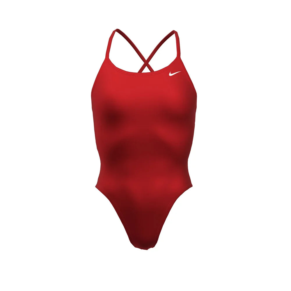Nike Swim Women's Hydrastrong Solid Lace Up Tie Back One Piece