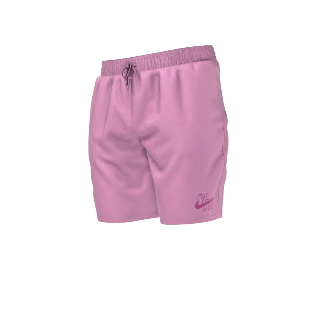 Nike Swim Men's Essential Logo Lap 7 Volley Short pink color.
