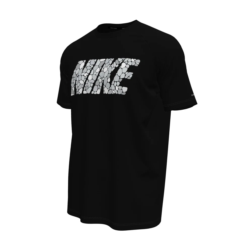 Nike Swim Men's Hydroguard Dri-FIT UV Short Sleeve Top Black Color