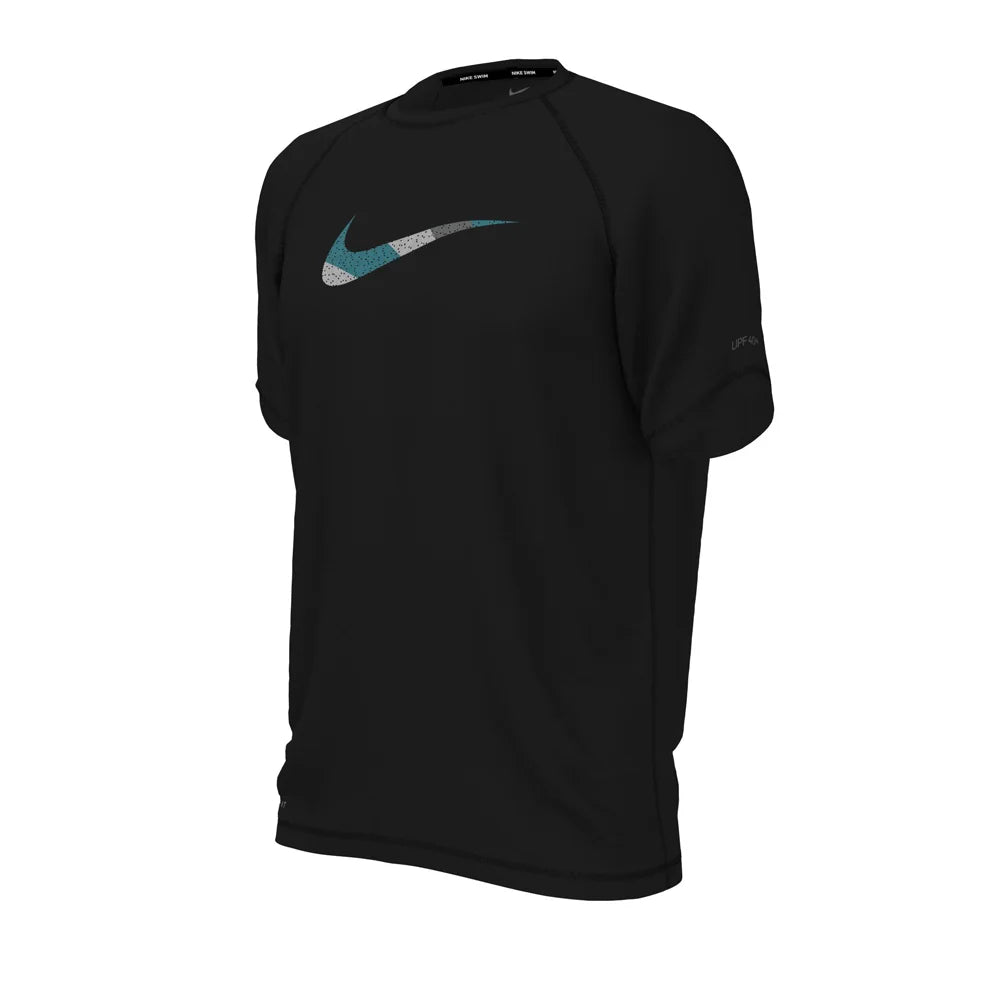 Nike Swim Men's Hydroguard Dri-FIT UV Short Sleeve Top Black Color