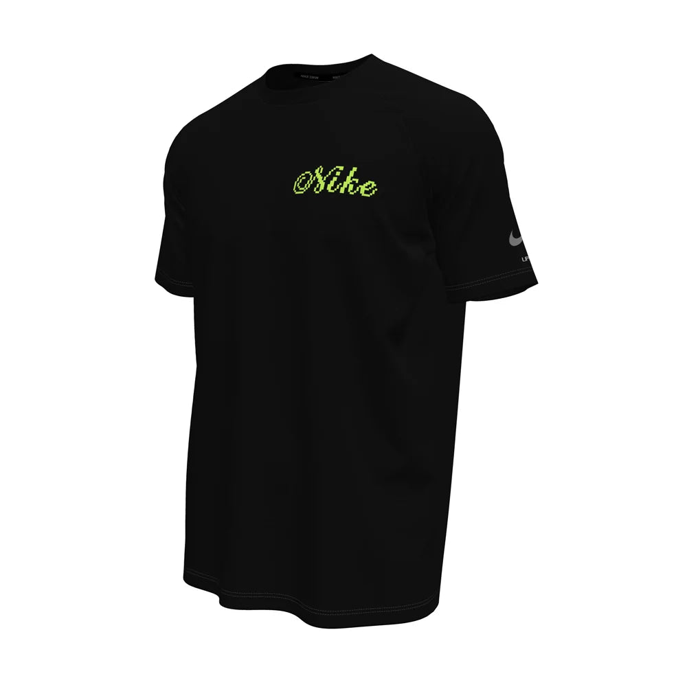 Nike Swim Men's Hydroguard Dri-FIT UV Short Sleeve Top Black Color