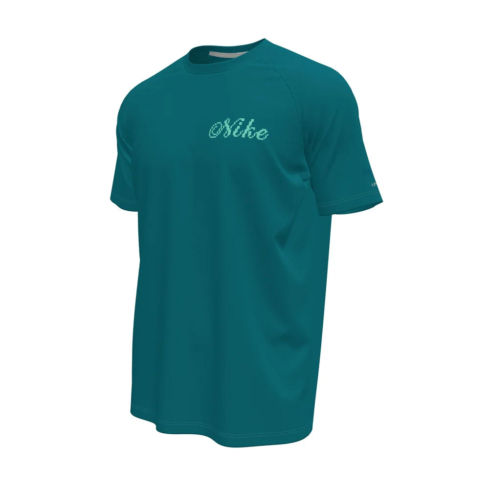Nike Swim Men's Hydroguard Dri-FIT UV Short Sleeve Top Green Color