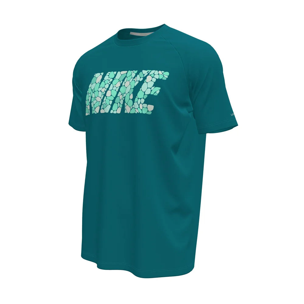Nike Swim Men's Hydroguard Dri-FIT UV Short Sleeve Top Green Color