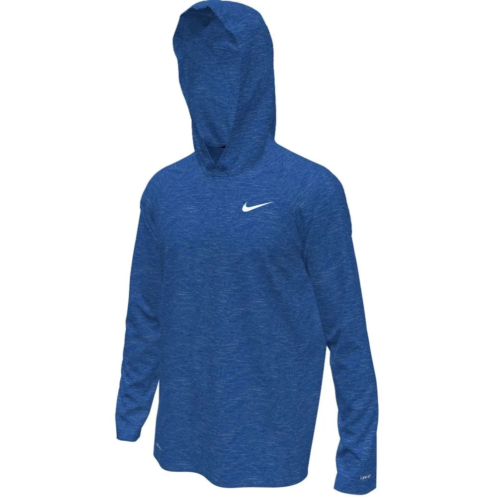 Nike Swim Men's Hydroguard Essential Dri-FIT UV Long Sleeve Hooded Top blue  color.