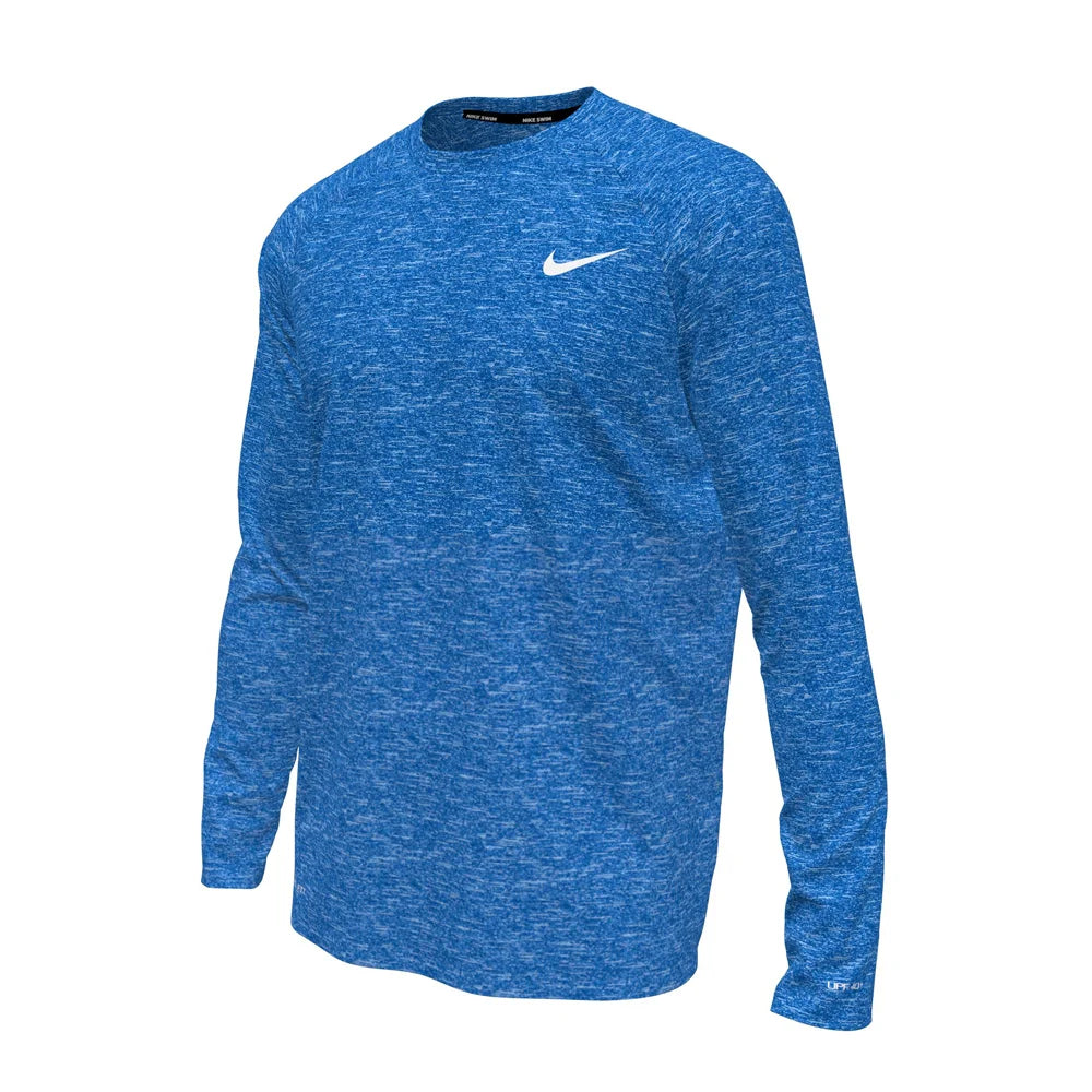 Nike Swim Men's Hydroguard Essential Dri-FIT UV Long Sleeve Top Blue Color